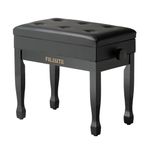 FILISITE Piano Bench with Padded Seat and Backrest, for Home or Office Use (Black)