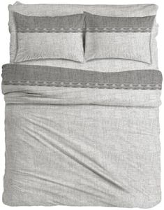 MAXIME MAISON - Completo Lenzuola Matrimoniali Cotone Stampate, Set Lenzuola Letto Matrimoniale con Federe, Lenzuolo 100% Cotone Anallergico, Biancheria da Letto Made in Italy (Marby Grigio)