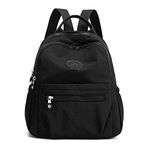 GFM® Waterproof Womens Nylon Backpack Rucksack - Holidays, Travel, Casual Day Use (S0-Black)(NBKP-88068-KL)