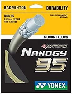 Yonex Nanogy 95 Badminton Strings, Silver Gray