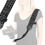 Camera Strap Shoulder Sling with Polka Dot Neoprene, Accessory Pocket and Quick Release Buckles by USA GEAR - Works with Canon, Fujifilm, Nikon, Sony and More DSLR, Mirrorless Cameras