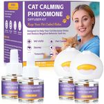 6-in-1 Cat Pheromone Calming Diffuser, Advanced Pheromone Diffuser for Cats, Relieve Anxiety, Help Reduce Fighting, Spraying & Scratching, Drug-Free & Odorless Safe Relaxation Solution, 120 Day
