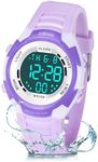 Juboos Kids Digital Watch for Boys Girls 5-18, 7 Colors LED Light Kids Sports Outdoor Wristwatch, 5 ATM Waterproof Watch with Alarm,Stopwatch