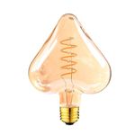 LEDSone Decorative Vintage Light Bulb, E27 LED Screw ES Heart Shaped Bulb 4W,Spiral Filament Warm White 2700k Amber Glass, 450LM Non-dimmable,Lighting CRI>90 Energy Saving, Pack of 1 Pack