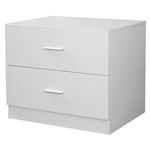 URBNLIVING Orlando 2 Drawer Wooden Kids Bedroom Chest Cabinet Modern Storage Cupboard Wide (White)