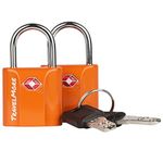 2-Pack TSA Approved Luggage Key Locks for Travel | Suitcase Locks with Keys | TSA Locks | Luggage Locks | Suitcase Padlocks with Keys | Orange