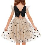 Arshiner Toddler Girl Tutu Dress Summer Formal Flower Girl Tulle Cotton Dress Black Size 5