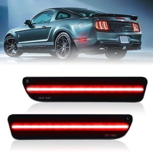 Nrgedzam 2PCS Rear Red Bumper Side Marker Lights Rear Side Marker Light for Mustang Rear Side Marker Reflectors Bumper Lamps Compatible With 2005-2009 Ford Mustang GT (Smoked Lens)