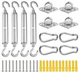 KAHEIGN M6 Awning Attachment Set, 44 Pcs Heavy Duty Sun Shade Sail Stainless Steel Hardware Kit for Triangle Square Rectangle Sun Shade Sail Installation