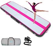 WelandFun Air Training Mats 10ft/13ft/16ft/20ft Inflatable Gymnastics Tumbling Mat 4/6/8 inchs Thickness Mats for Home Use/Gym/Yoga/Training/Cheerleading/Outdoor/Beach/Park wih Electric Air Pump