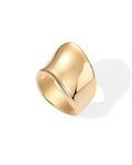 PAVOI 14K Gold Plated Chunky Statement Ring for Women | Stainless Steel Hypoallergenic Wide Stackable Rings, Yellow Gold, No Gemstone