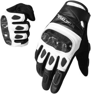 WTACTFUL Carbon Knuckle Motorcycle Gloves for Men and Women Full Finger Touchscreen Motorbike Gloves for BMX ATV MTB Riding Road Racing Motocross Black M