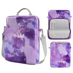 MoKo 13.3-14 Inch Laptop Sleeve Bag Fits MacBook Pro M3/M2 14" 2023,MacBook Pro 13" M2,New MacBook Air 13.6" M3/M2 2024,Tab S8 Ultra 14.6",Handle Carrying Case with Shoulder Strap,Purple Starry Sky