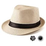Straw Fedora Hats for Men - Beige H