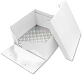 PME Square Board & Cake Box 9" / 22 cm, Thick Base 11 mm, Cardboard, White, 9-inch