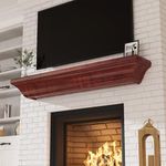 Eshoma 60 Inch Floating Shelf - Handcrafted Wood Mantel for Over Fireplace, Fireplace Mantel 60 Inch with Invisible Heavy Duty Wood Bracket, Coffee, 60 X 8 X 6