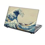 TaylorHe 15.6 inch 15 inch Laptop Skin Vinyl Decal with Colorful Patterns and Leather Effect Laminate MADE IN England Vintage Drawing Great Wave