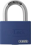 ABUS myLOCK T65AL/40 Padlock - Individually Writeable - Locker Lock - Solid Aluminium Lock Body - ABUS Security Level 5 - Blue