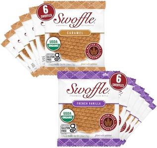 Gluten Free Organic Stroopwafels by Swoffle - Caramel Filled & French Vanilla | (12) Individually Wrapped Waffles, (6) of Each Flavor | 1.16oz Wafers | non-GMO, Wheat Free, Kosher, Soy Free, Nut Free and All Natural!