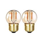 G40 Low Watt Light Bulb Edison LED Bulb Mini Globe Light Bulbs 1W Equivalent to 10Watt Incandescent E26 Screw Base Led Bulbs Ultra Warm White 2200K, Non Dimmable (G40g-2pack)