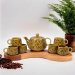 AMAZECART Hand Crafted Mugal Art Work Morning Tea/Coffee Sets of 7 Pcs(6 Cups & 1 Tea Pot) (MM-04)