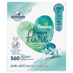 Pampers Baby Wipes, Aqua Pure 10X Pop-Top Water Sensitive Diaper Wipes, Hypoallergenic and Fragrance Free, 560 Count