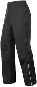 33,000ft Pantalones de lluvia para hombre, impermeables, con cremallera completa, transpirables, de 2 capas, para bicicleta, resistentes al viento, pantalones funcionales con bolsillos, Negro , XL