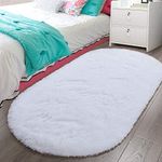 LOCHAS Ultra Soft Children Rugs Room Mat Modern Shaggy Area Rugs Home Decor 2.6' x 5.3', White