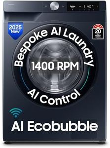 Samsung 9 kg, 5 Star, AI Control, AI Ecobubble, Super Speed, Wi-Fi, Hygiene Steam with Inbuilt Heater, Digital Inverter, Fully-Automatic Front Load Washing Machine (WW90DG6U24ASTL, NAVY)