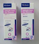 Virbac Epiotic - Ear Cleanser for Dogs and Cats - 50 ml - Pack of 2