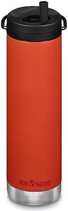 Klean Kanteen TKWide Insulated Water Bottle with Twist Cap - Reusable Travel Water Bottle with Stainless Steel Straw - Perfect for Sports & the Office - Tiger Lily, 20 oz