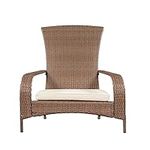 Patioflare PF-CH338-LBR Wicker Muskoka Chair Standard Height Caramel Brown/Beige