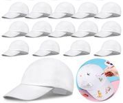 Joyibay DIY Kids Baseball Caps, 15PCS Kids Hats Creative Blank Art Painting Hats Caps Casual Beach Sun Hats for Outdoor Sports White