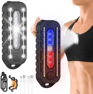Adiwo Lumières de Course à Clip, 2PCS 5 Modes d'éclairage Lampe à Clip LED USB Rechargeable, 150LM IPX4 étanche Portable pour Coureurs, Jogging, Camping, Promener le Chien À l'extérieur la Nuit