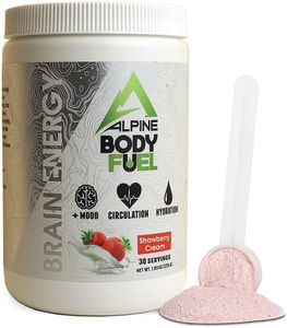 Alpine Innovations Body Fuel Focus + Energy - Great Tasting Supplement Made to Enhance Focus and Provide Energy Without The jitters. (30 Scoop Tub, Strawberry Cream)