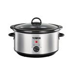 Tower T16039Y Slow Cooker with 3 Heat Settings and Removable Dishwasher Safe Pot, 3.5 Litre, Stainless Steel