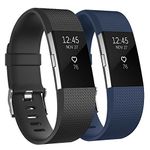 Vancle Bands Compatible with Fitbit Charge 2 Bands Women Men, Adjustable Replacement Strap Wristbands for Fitbit Charge 2 HR Small Large