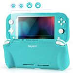 Teyomi Case for Nintendo Switch Lite 2019 with Tempered Glass Screen Protector, 4 Pcs Thumb Grips & 2 Game Cartridges, Silicone Protective Cover with Standable, Shock-Absorption & Anti-Scratch Design