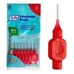 TePe Interdental Brush, Original, Red, 0.5mm/ISO 2, 8pcs, efficient Cleaning Between Teeth, Plaque Remover and Dental flosser for Narrow Gaps