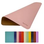 MelVan PU Leather Mouse Pad with Stitched Edge, Wood Mouse Pad, Waterproof Gaming Mouse Pad Mat for Computers, Laptop, Office & Home, 10.2" x 8.3", 1 Pack (Pink)