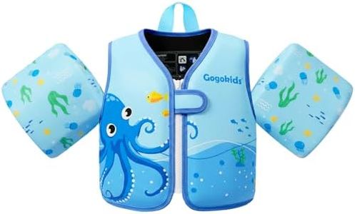 Gogokids Toddler Swim Vest, Toddler Floaties for 33-66 Pounds Kids, Comfortable Wear Kids Swim Jacket with Water Wings for 2 3 4 5 6 Years Old Boys and Girls Learn to Swim
