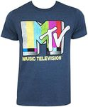 MTV Men's T-Shirt, Navy Heather, 2X