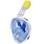 Olpad Snorkel/Diving/Scuba Mask Combo/Set/Gear, with Tempered Glass Anti-Fog Lens, for Snorkeling, Swimming and Scuba/Surface Diving (Blue (L/XL))