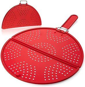 dokaworld Splatter Screen for Frying Pan 12-Inch - Grease Foldable Strainer - Bacon Silicone Splatter Screen with Folding Handle - Oil Screen for Skillet - Fry Splash Guard