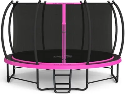 BCAN Trampoline 8FT 10FT 12FT 14FT 15FT 16FT Recreational Trampoline with Enclosure for Kids Adults, ASTM Approved, Outdoor Trampoline with Ladder for Kids