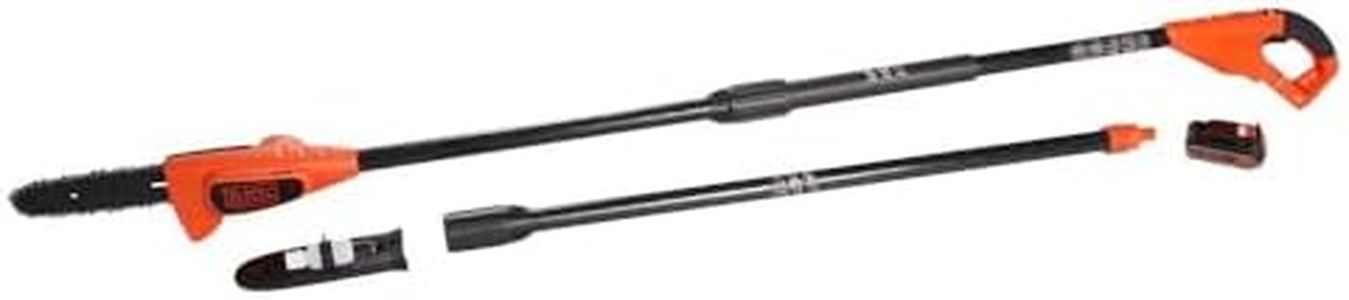 BLACK+DECKER 20V MAX Cordless Pole Saw, Electric, 10Ft Length, Tree Pruning Chainsaw with Battery and Charger (LPP120-CA)