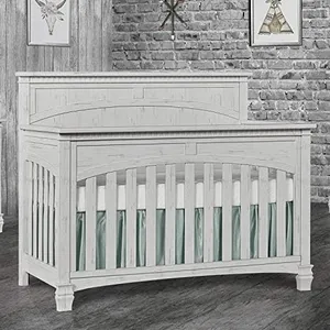 Dream On Me Evolur Santa Fe 5-in-1 Convertible Crib in Antique Mist, Greenguard Gold Certified, Features 3 Mattress Heights, Wooden Nursery and Bedroom Furniture, Baby Crib