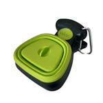 Petlicious & More Pooper Scooper for Small Dogs Outside Yard or Travel Outdoors, Pup Poop Scoop with Container and 15 pcs Pet Waste Bag Attachment (Pack of One, Green)