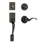 Dynasty Hardware RID-MON-100-12P-LH Ridgecrest Front Door Handleset, Aged Oil Rubbed Bronze, with Monterey Lever, Left Hand