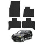 Rubber Car Mats Compatible with BMW X5 (1999-2006) [E53] Tailored Fit Rubber Floor Mats Set Accessory Black Custom Fit 4 Pieces with Clips - Anti-Slip Backing, Heavy Duty & Waterproof